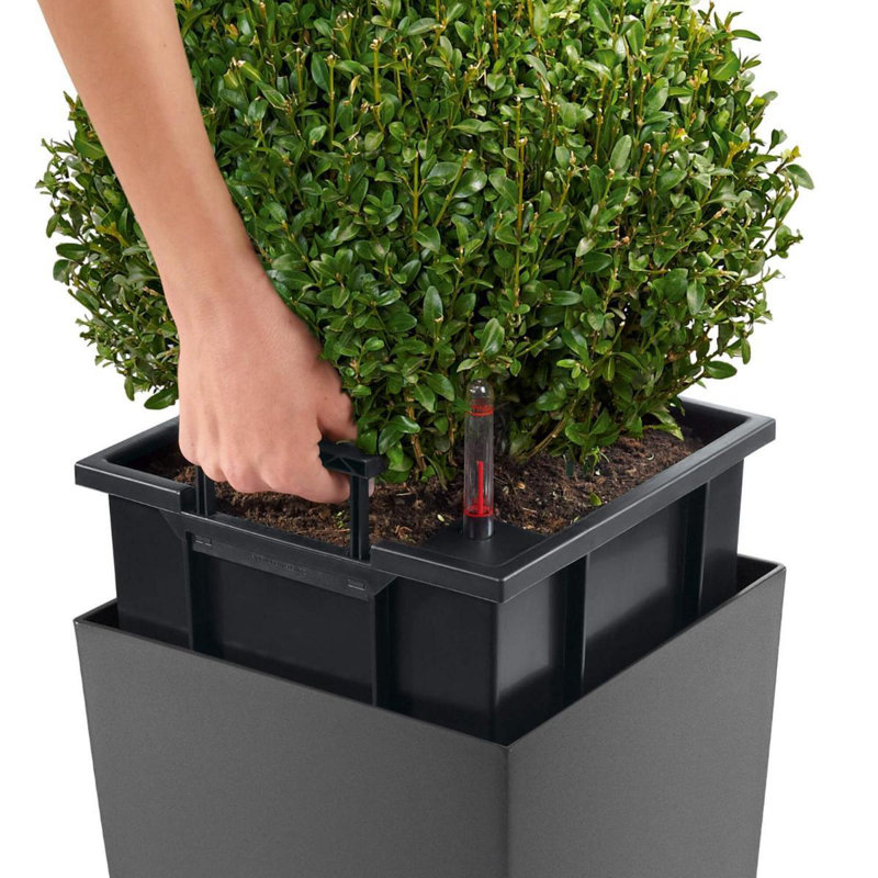 Cubico Planter Box, Cream White, 41 cm H x 22 cm W x 22 cm D