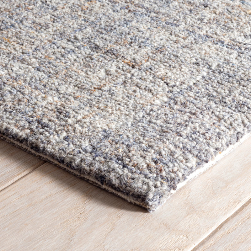 Tapis bleu / brun en laine Harris, Rectangle 8 pi 6 po x 11 pi 6 po, Blue/Brown