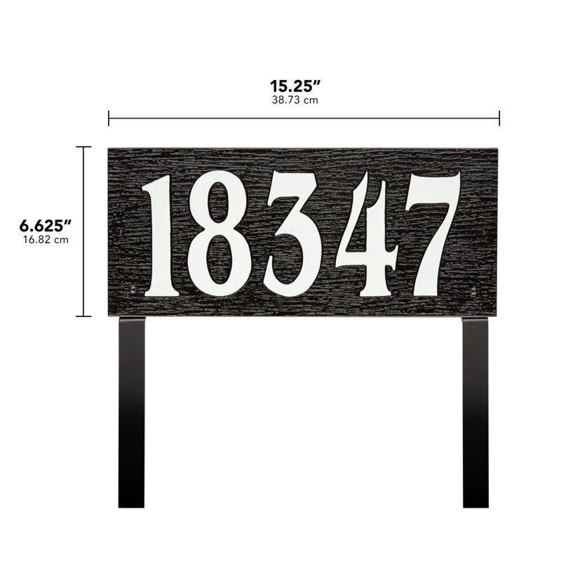 Modern Woodgrain Lawn Sign, Black/White, Yes