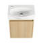 Ensemble de meuble-lavabo de salle de bain moderne de 16 pouces, idéal pour les petits espaces avec lavabo en céramique et armoire de rangement-77787789