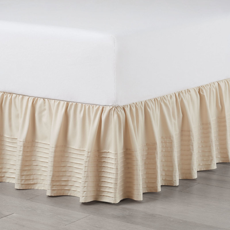 Martex Multi Pleat Bed Skirt, Queen, Ivory