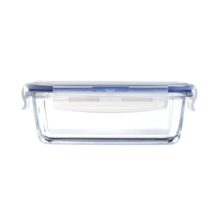  Luminarc Pure Box - Recipiente de almacenamiento de alimentos  de vidrio activo con tapa de ventilación deslizante (cuadrado 1.6  tazas/12.8 fl oz) : Hogar y Cocina