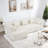 Full-compressed Sofa Modular Sofa Couch With Deep Seating, Two Side Pockets, Three Square Pillows, 2 Cylindrical Pillows And Tufted Design-1365638415