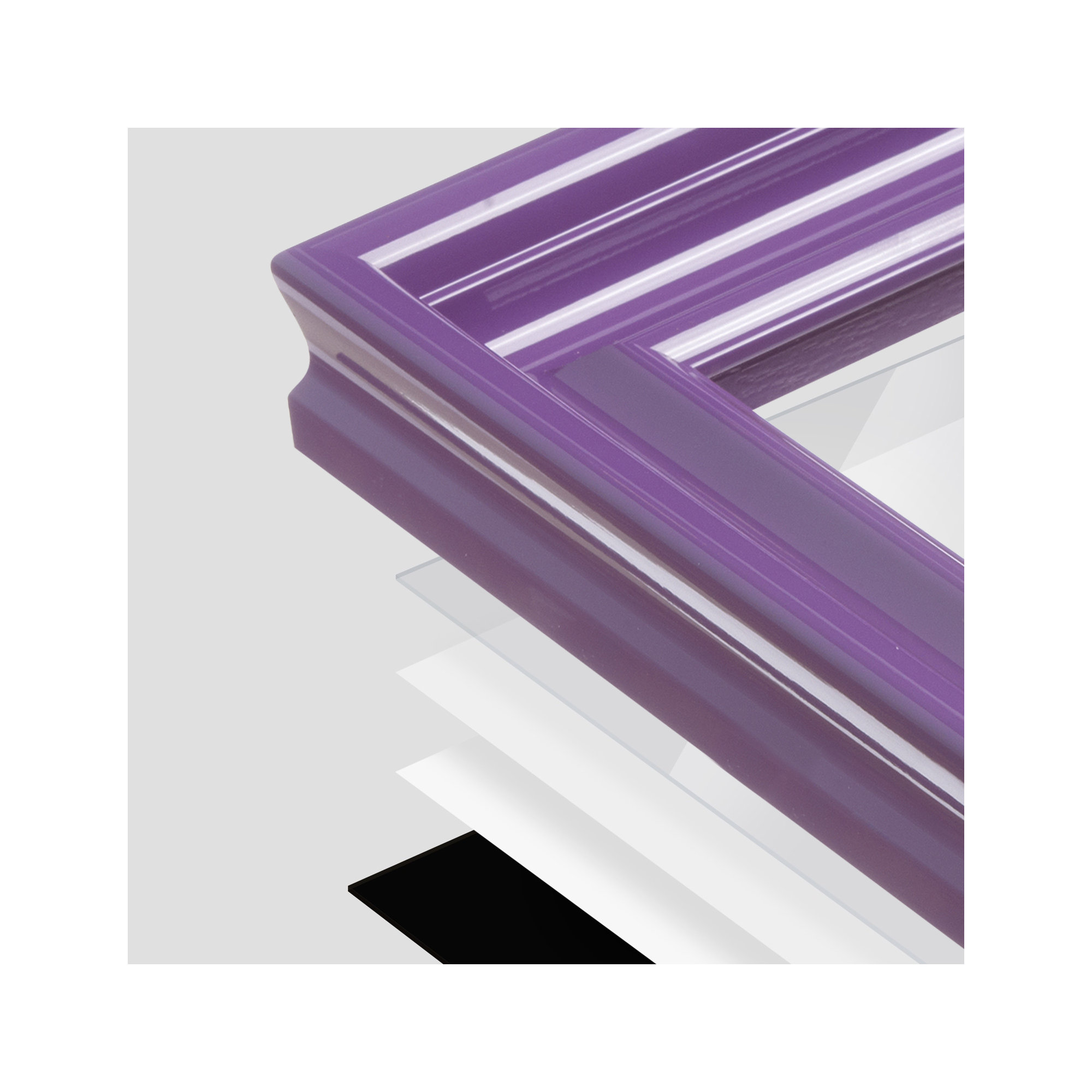Lilli Wood Beveled Picture Frame with Mat, 16" x 20", 8" x 10", Purple