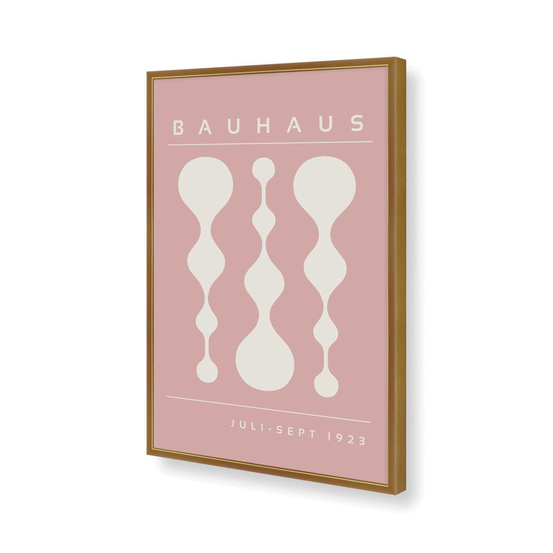 Pink Retro Bauhaus II, impression dans un cadre, H 11,25 po x l 9,25 po x P 1,25 po, Reproduction encadrée sans passe-partout