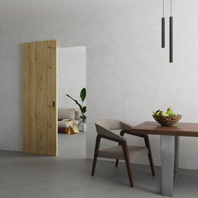 Grange cachée | Basique 3001 | Portes en placage de bois | Ensemble coulissant magique Magic |, 28 po x 84 po, Chêne caramel