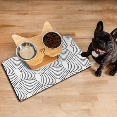 Dog Food Mats For Floors Absorbent Pet Cat Food Mat  Quick Dry Dog Bowl Mats