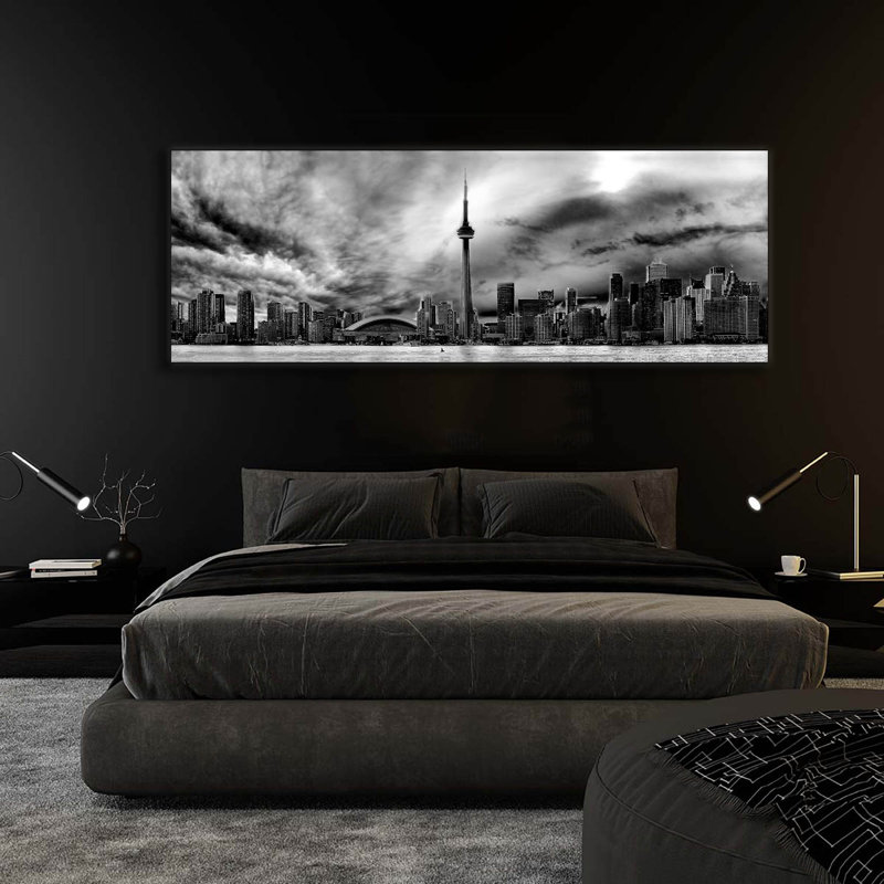 Toronto Ominous Clouds Skyline - impression sur toile tendue