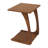 Solid Rubberwood C-Shaped End Table with Lockable Wheels, 2-Tier Rolling Laptop Table for Home