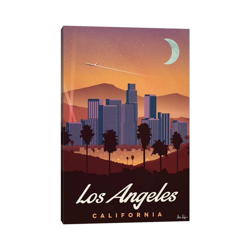 Los Angeles par IdeaStorm Studios - impression encadrée, H 40 po x l 26 po x P 1,5 po, Toile tendue