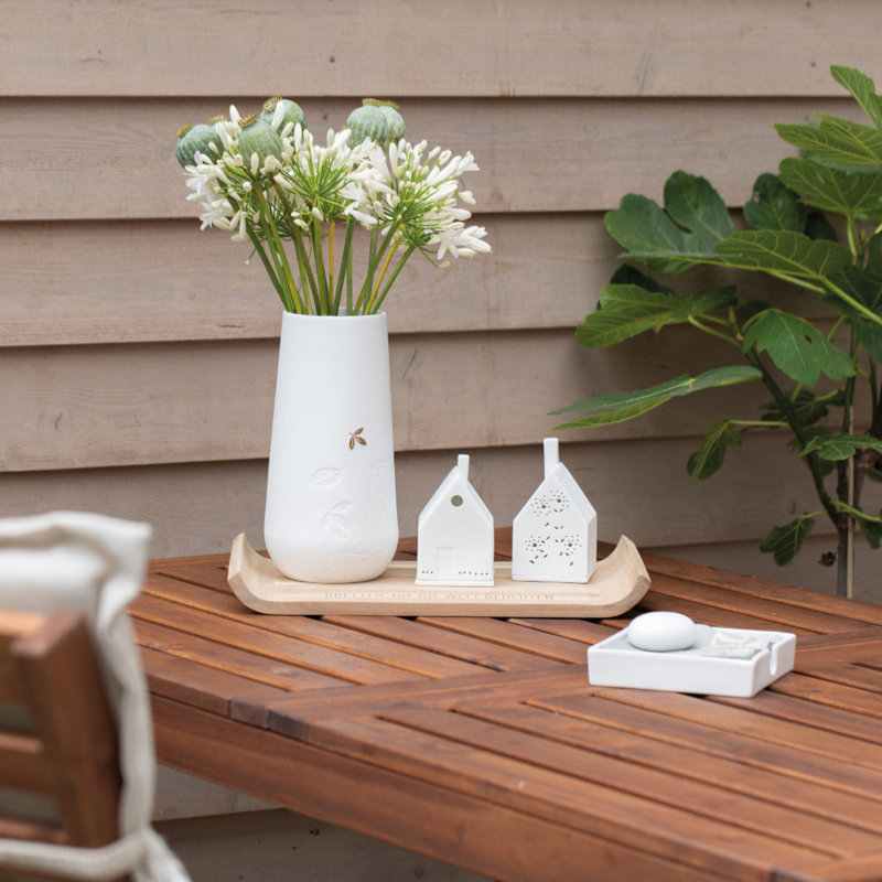 Maison de village en porcelaine - motif floral - 4,9 po