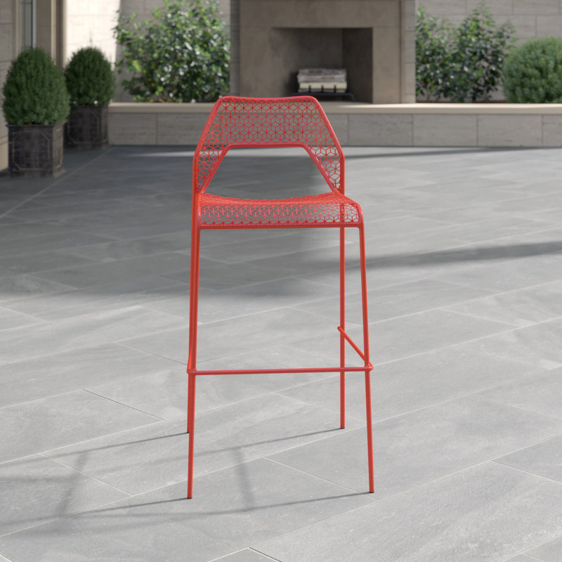 Hot Mesh Outdoor Bar Stool, Black, Bar Stool (30.5" Seat Height)