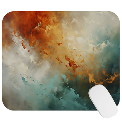 Abstract Hue Symphony Paint Brush Strokes Modern Transitional Gaming Cute Office Laptop Desk Pad Gift Mat Square Rectangle Non-Slip Mousepad