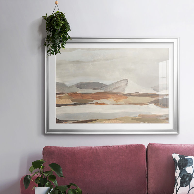 Dusky Mountain II - encadré, impression encadrée avec biseau mat et verre, Argent, H 27 po x l 39 po x P 1,5 po