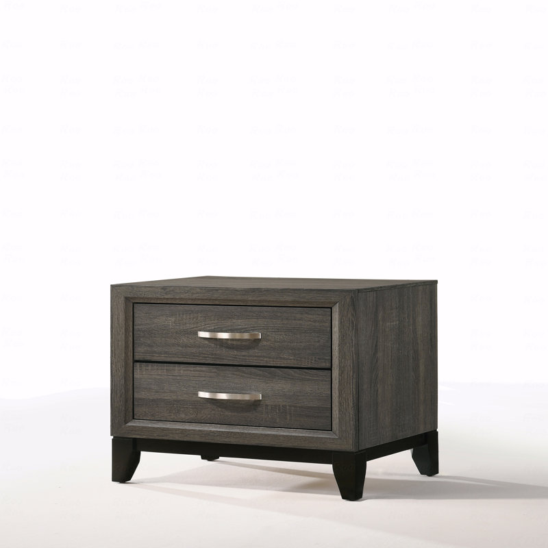 Weathered Grey Finish Nightstand