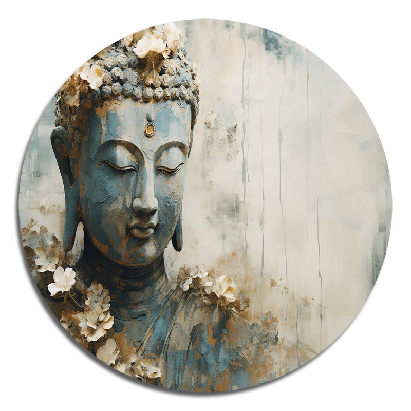 Tayuko - art spirituel rond en métal, H 16 po x l 16 po