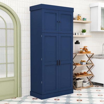 Grand garde-manger avec porte-bouteilles et tablettes réglables
