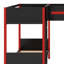 Lit superposé en L avec lit mezzanine, bureau intégré, tablettes et DEL