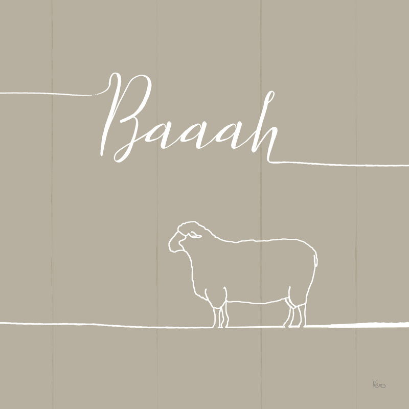 Underlined Farm VI Greige by Veronique Charron - Wrapped Canvas Print, 76cm H x 76cm W x 3.8cm D