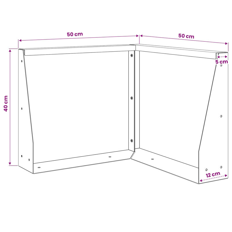50 cm H x 50 cm W Steel with 1 Panel(s) Included, 40cm H x 50cm W, Black