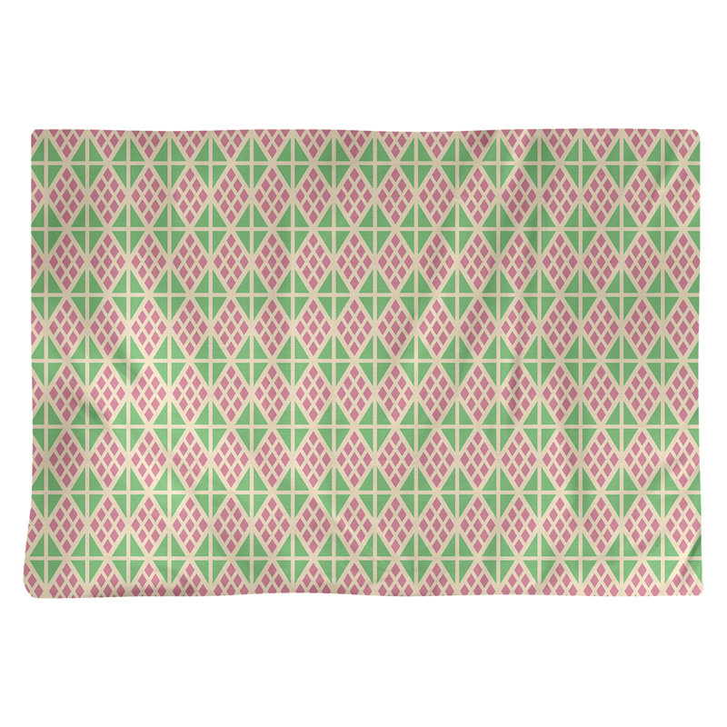 Napperon en coton 18 po Classic Diamonds, Jaune / rose / vert