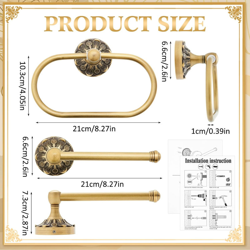 Porte-papier hygiénique en laiton antique