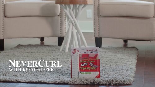 NeverCurl Best V Shape Design Rug Corner Gripper to Instantly  Stops Corner Curling - Safe for Wood Floors - For Indoor & Outdoor Rugs -  Carpet / Rug Tape - Not