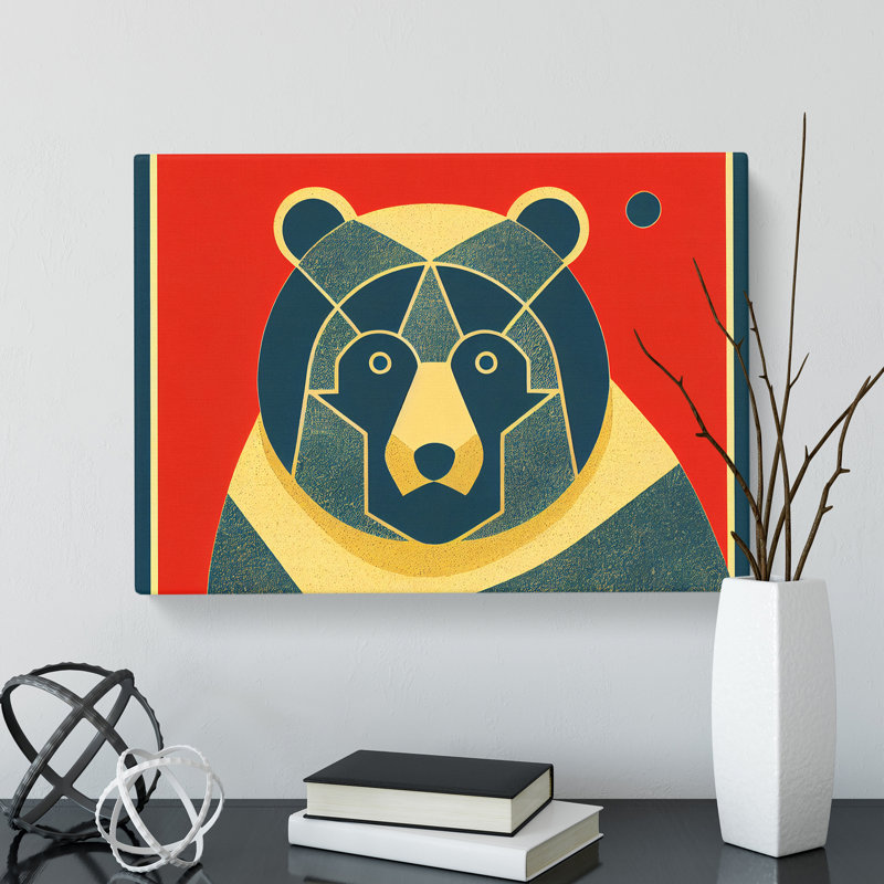 Deco Bear - Wrapped Canvas, 50cm H x 76cm W x 3cm D