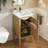 18" Bathroom Cabinet with Storage, Small Space Solution with Ceramic Sink, Adjustable Shelf, Soft-Closing Hinges