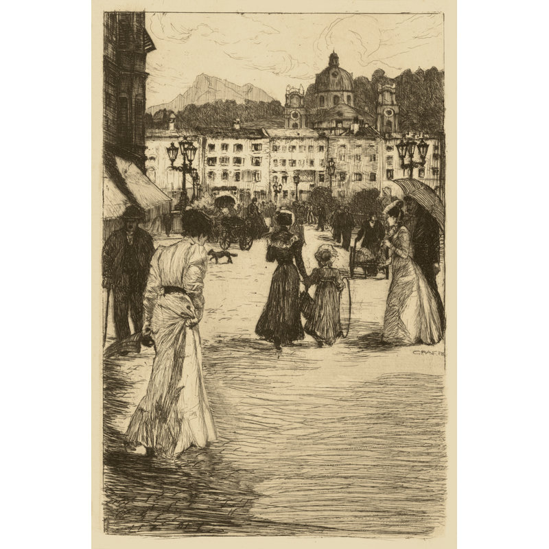 Town Square by Graf-Fbg - Wrapped Canvas Print, 46cm H x 30cm W x 3.8cm D