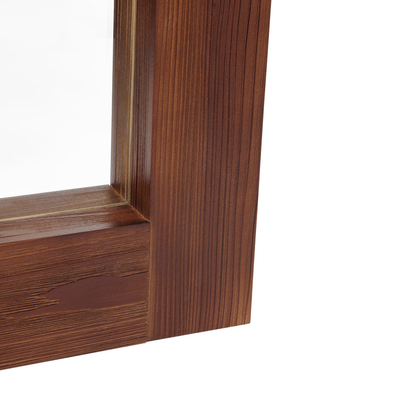 Dark Brown Full Length Rectangular Wood Framed Mirror