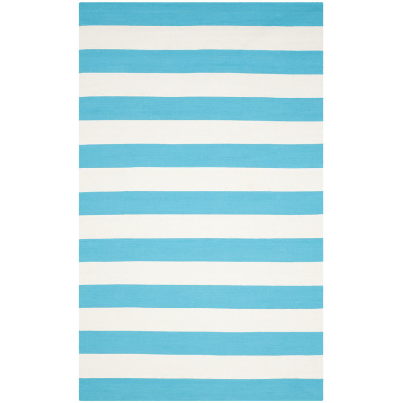 Morabito Hand Woven Cotton Striped Rug, Rectangle 2'6" x 4'
