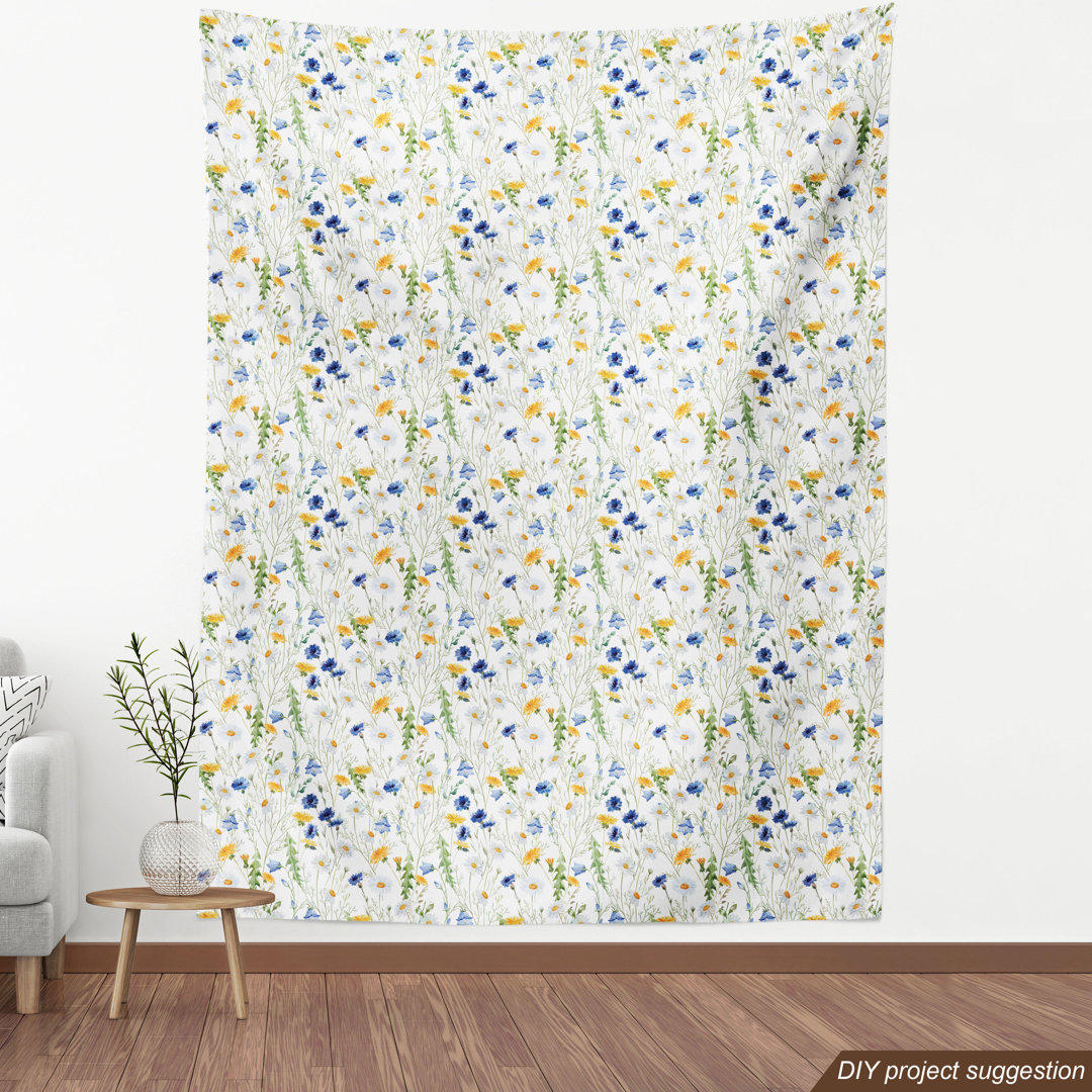 Ambesonne Flower Fabric East Urban Home Size: 36" W x 58" L