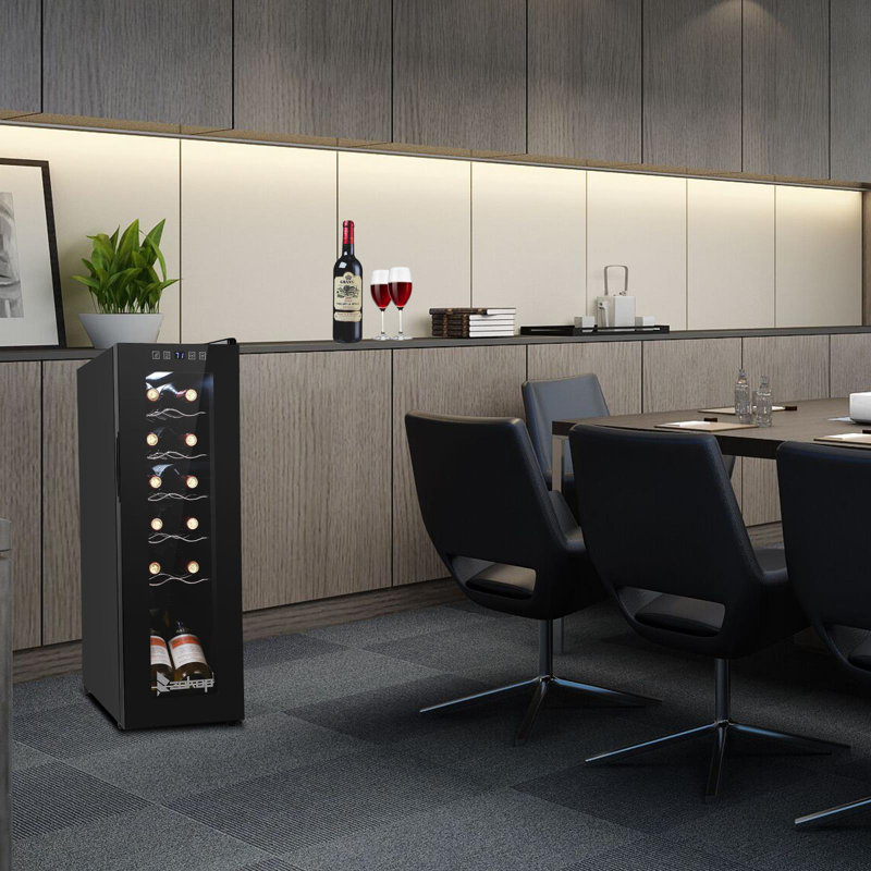 Winado Single Zone 17.72'' Freestanding 12 Bottle Wine & Beverage Refrigerator