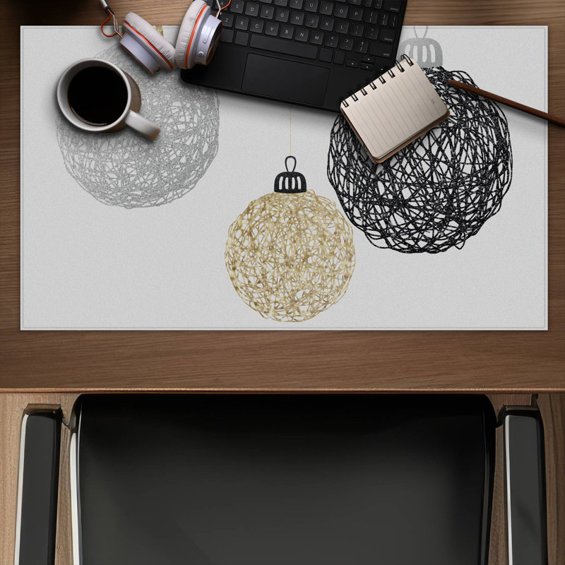 Three christmas balls - 14.00"x24.25" Desk mat