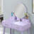 Contemporary Wood Vanity And Stool Set-255645167