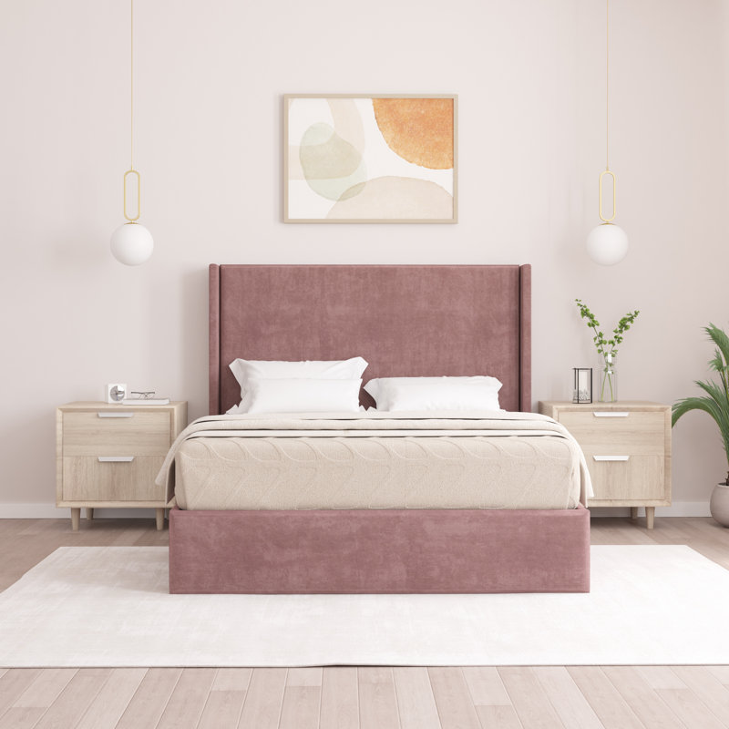Boiko Upholstered Ottoman Storage Bed, Lilac, Single (3')