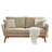 Linen Blend Mid-Century Modern Small Spaces Loveseat Two-Seater Sofa With Solid Wood Base-926006036
