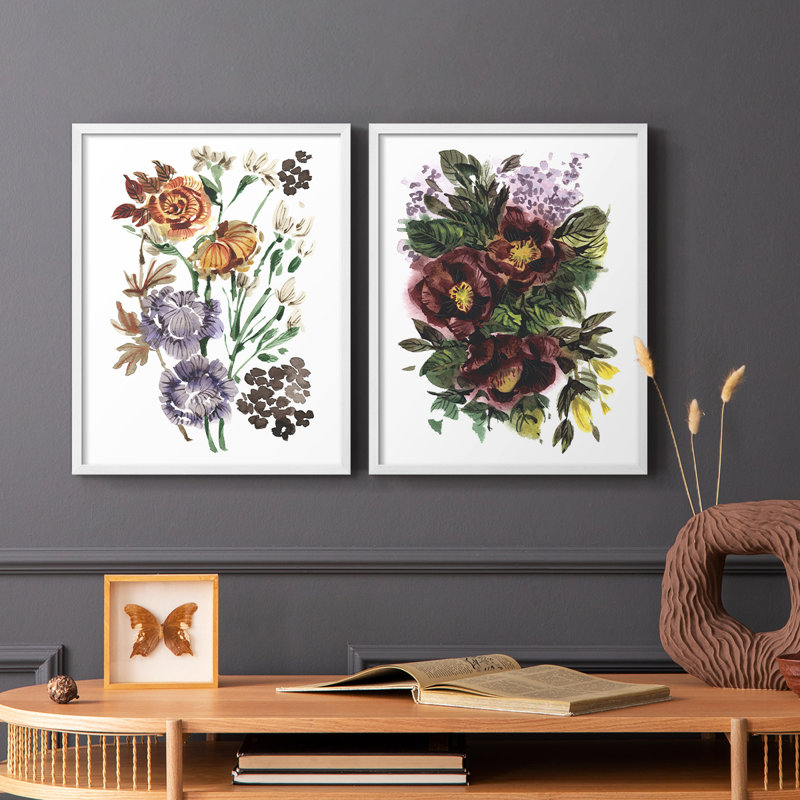 «Garden Bouquets I», reproduction encadrée de qualité supérieure - prête à être accrochée - aucun clou requis - aucun clou requis