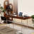 Brown+Black+Silver Rectangular Solid Wood+Glass+Stainless Steel desks-107401079