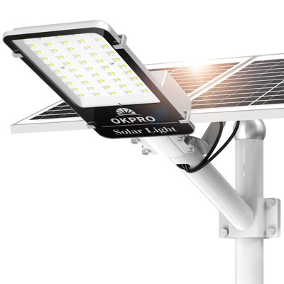 20000W Solar Street Light For Outdoor Commercial Use - 6500K Daylight White, Dusk To Dawn Auto Operation, IP66 Waterproof With Remote Control For Parking Lots, Streets, And Large Areas