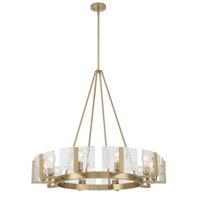  Aenon 10-light Chandelier in Matte Black with Smokey Water Glass