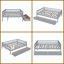 Lit de jour simple gris avec tiroirs de rangement - Structure en bois massif, conception peu encombrante-1490413832-1490810872