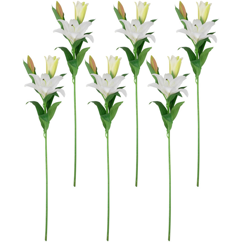 Lis artificiels à tiges florales, Blanc