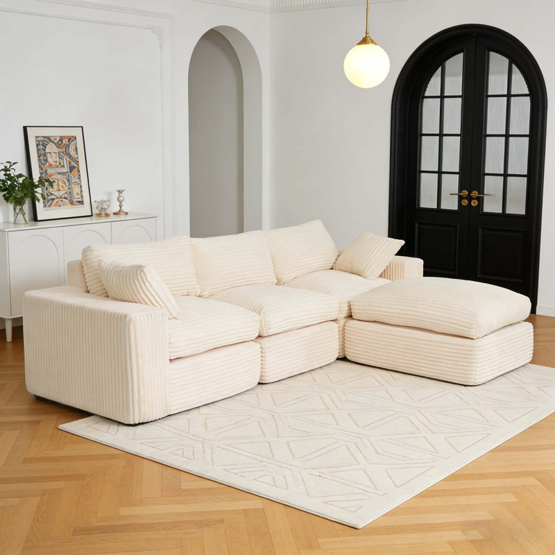 Canapé modulaire avec repose-pieds et repose-pieds