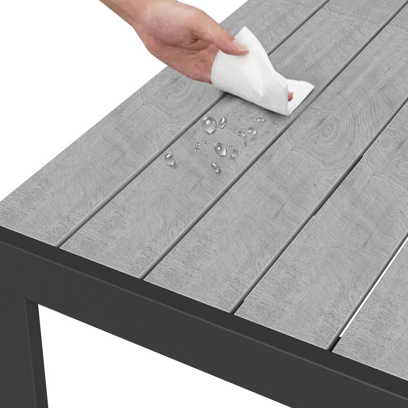 Table de salle à manger d'extérieur carrée en aluminium thermolaqué