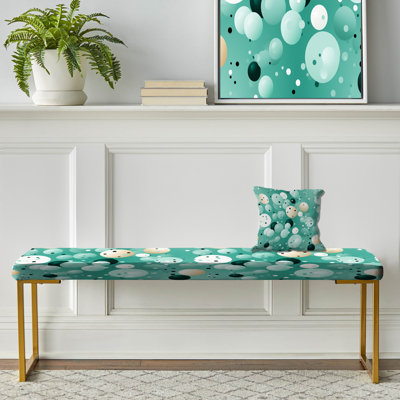 Banc rembourré à pois dorés
