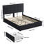Ensemble de chambre à coucher 3 pièces, lit plateforme avec rangement à 4 tiroirs, 2 tables de chevet-256789523-251356661