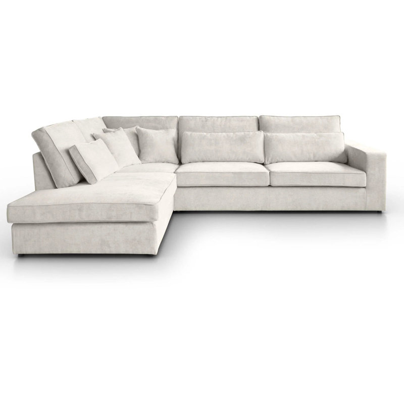 Qualee 6 Seater Sofa & Chaise, Beige, Left Hand Facing