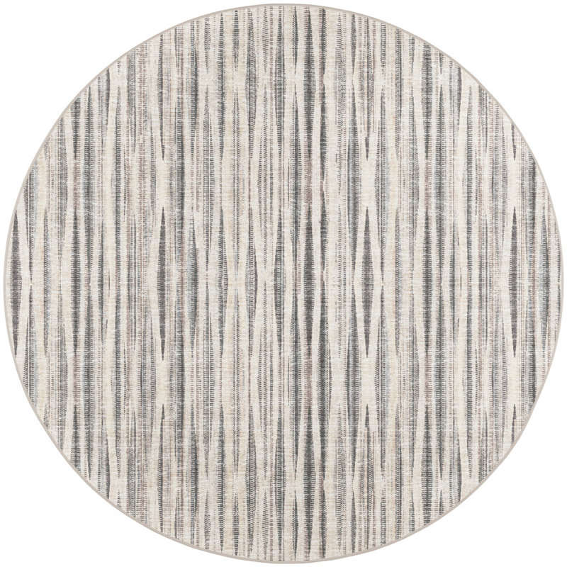 Washable Abstract Rug, Round 8'